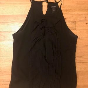 Black Halter Top With Ruffles